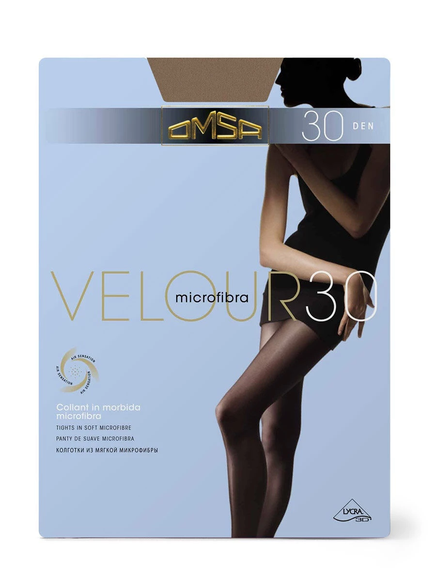 Mикрофибър чорапогащник Omsa Velour 30 ДЕН с допълнителен разширител