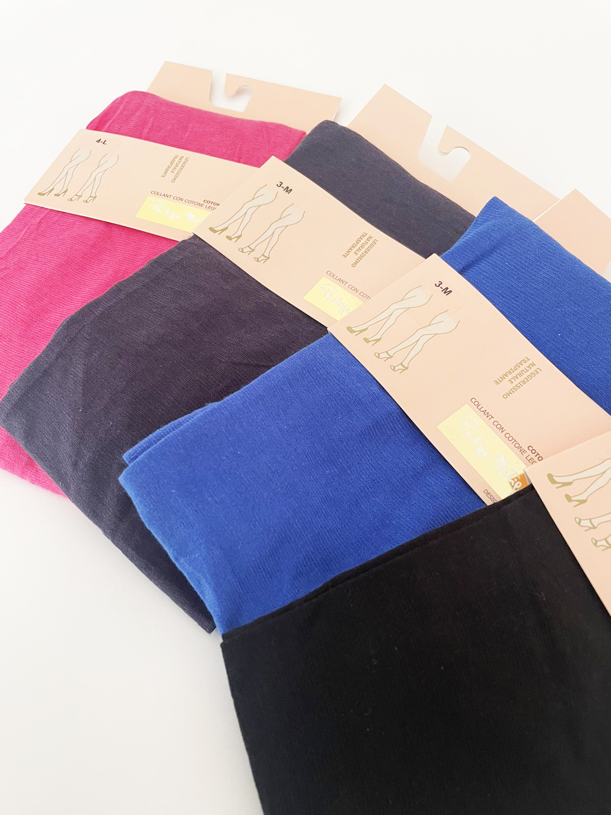 Чорапогащник с ултра лек памук Philippe Matignon M114858 Cotton Summer- циклама, индиго, син
